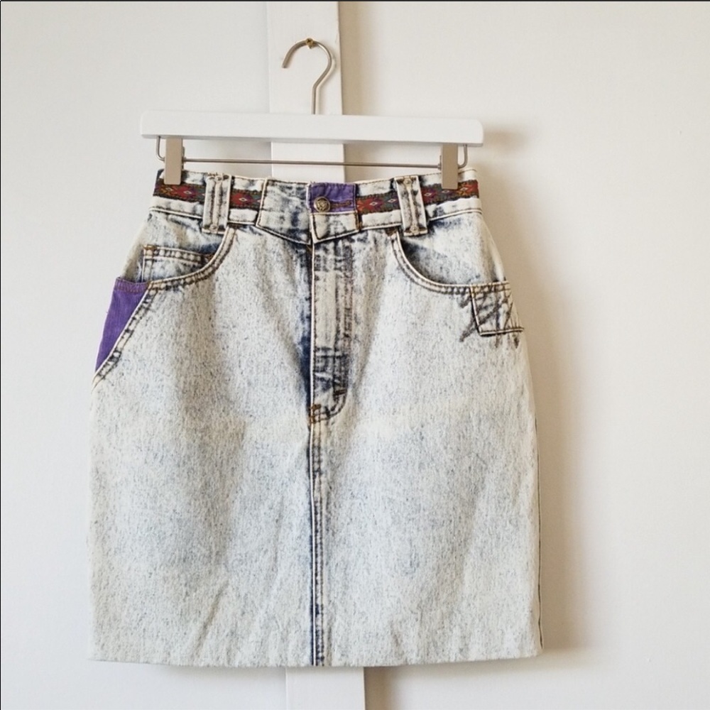 Gitano | vintage acid washed high waisted skirt